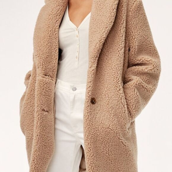 Aritzia Jackets & Blazers - Aritzia Wilfred Free The Teddy Cocoon Coat - Whitecap